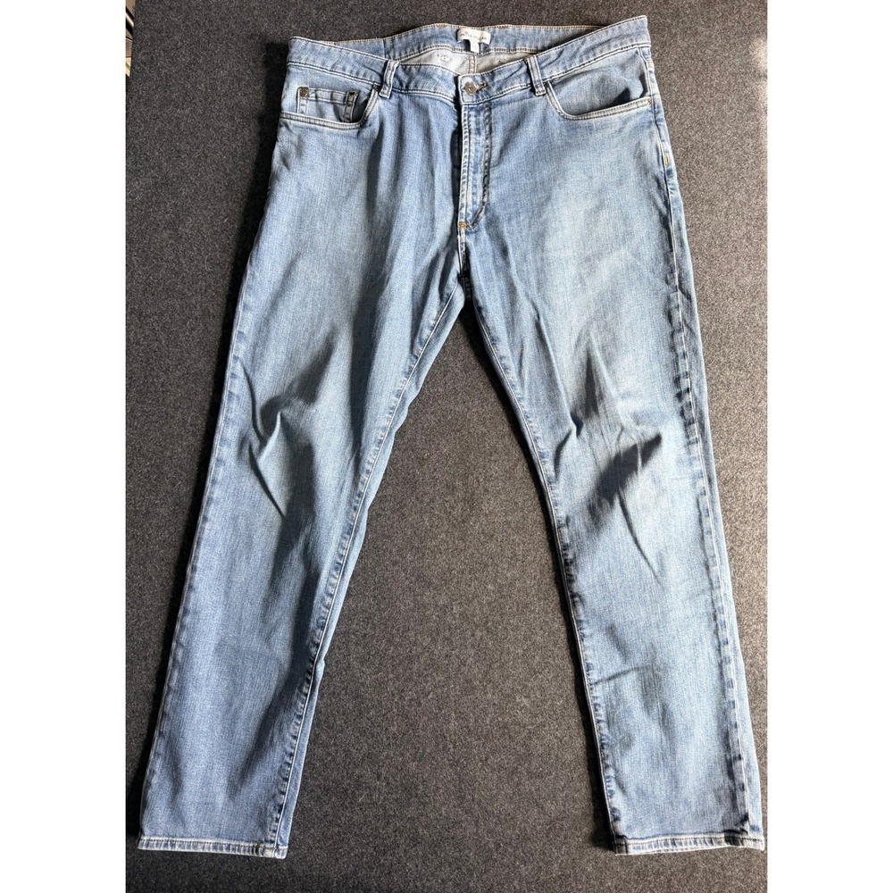 Peter Millar Mens Light Wash Straight Leg Denim Jeans Blue 38x32